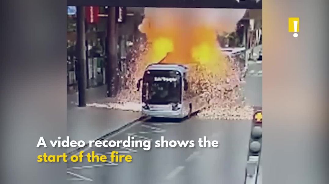Electric bus explosion  in Paris