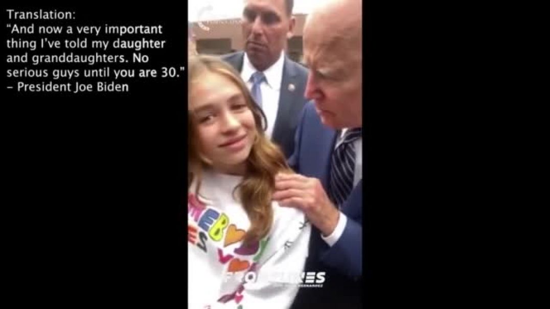 Joe Biden Grabs a Young Girl By her Should and Tells Her, "And Now a Very Important Thing I’ve 