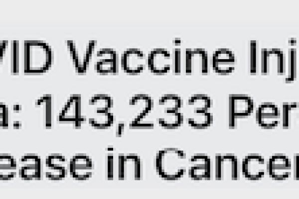 Deadly Covid 19 Vaccine VAERS Data: 143,233 %  Increase in Cancer