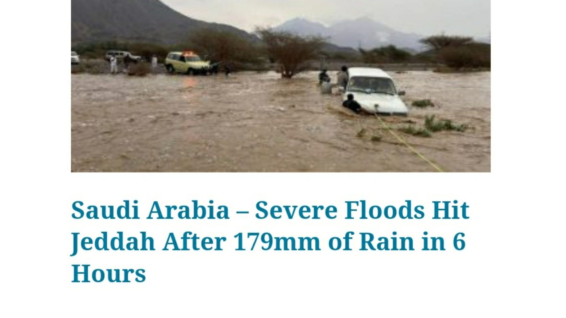 Unexpected Flooding in Saudia Arabia