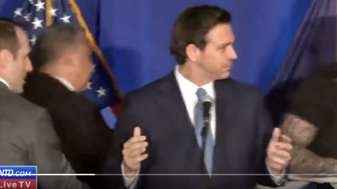 Is Governor DeSantis trying not to laugh?