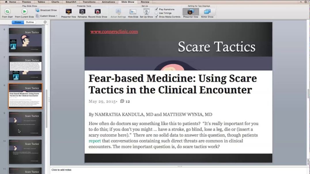 Dr. Kevin Conners | Conners Clinic - Scare Tactics