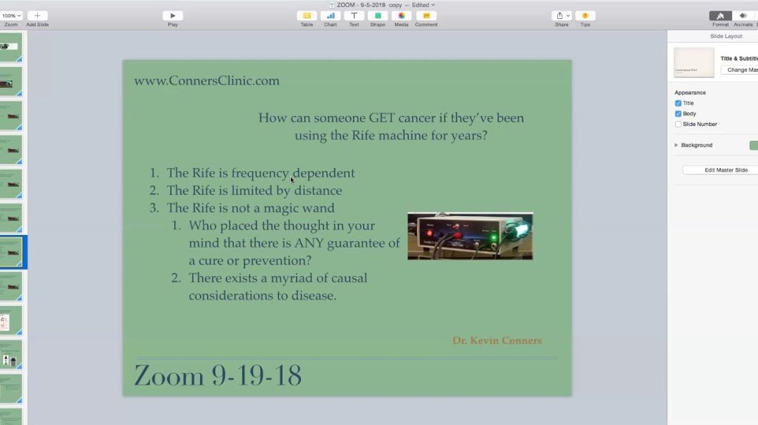 Dr. Kevin Conners - ZOOM - 9-18-18 - Rife Realism, Hormone Balance, Ascites...