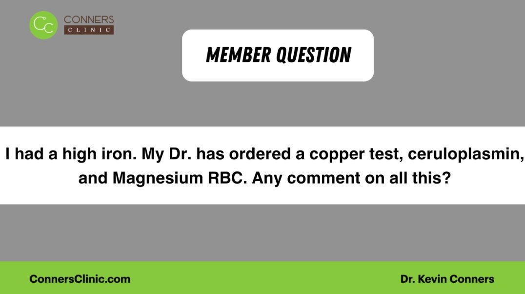 ⁣I had a high iron. My Dr. has ordered a copper test, ceruloplasmin, and Magnesium RBC. Any comment o