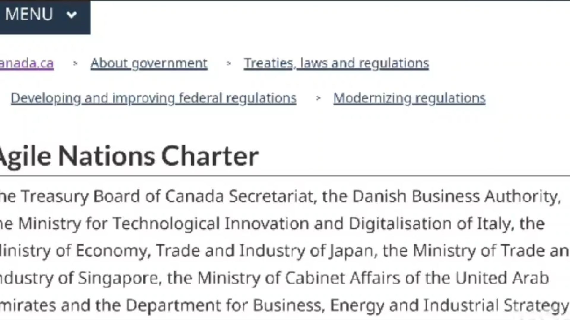 Agile Nations Charter - Canada.ca - World Ecenomic Forum - Fourth Industrial Revolution - Policy Hor