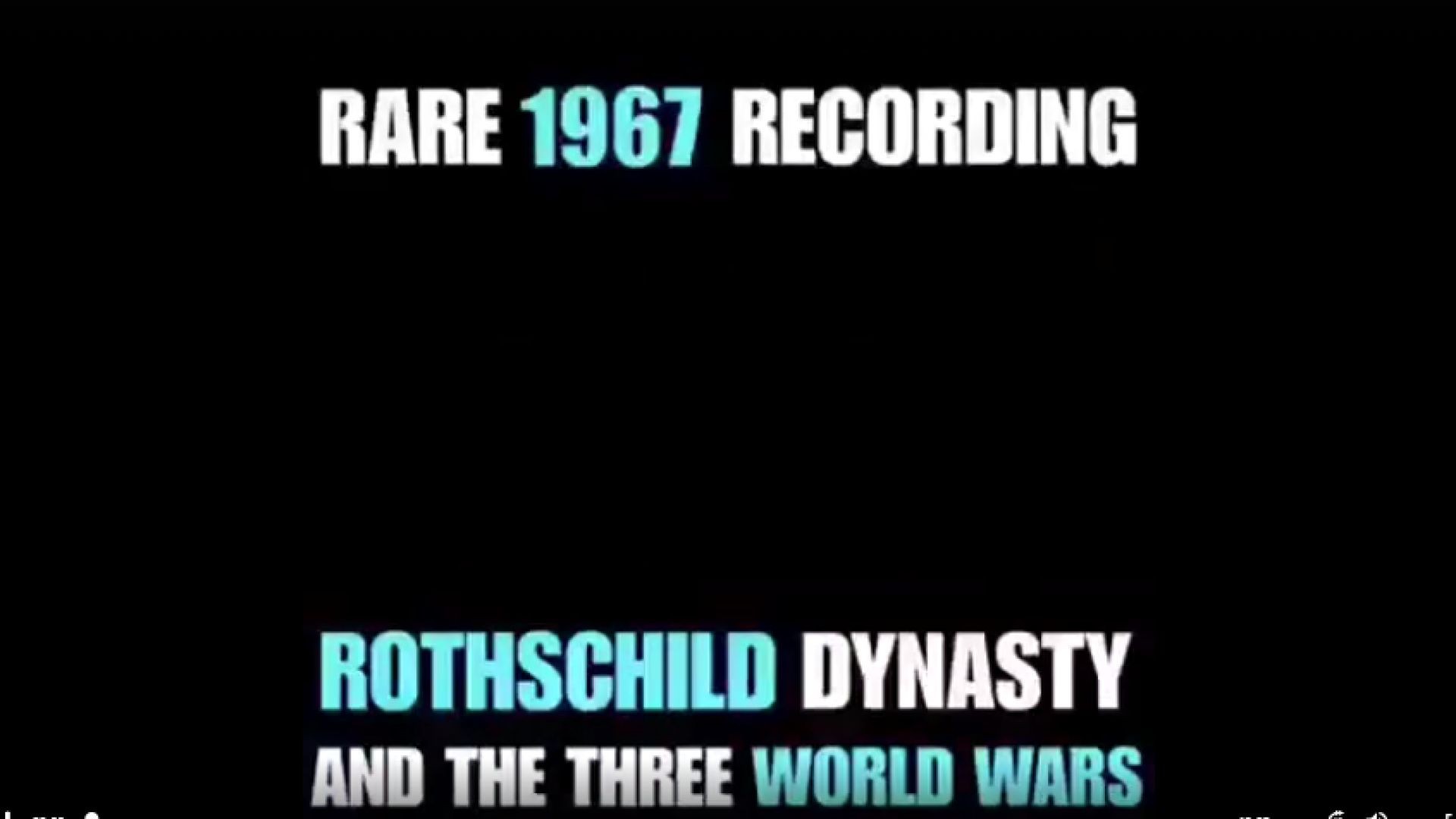 Rothschild Dynasty: Rare 1967 Recording - The Illuminati 1760 NWO Plan!