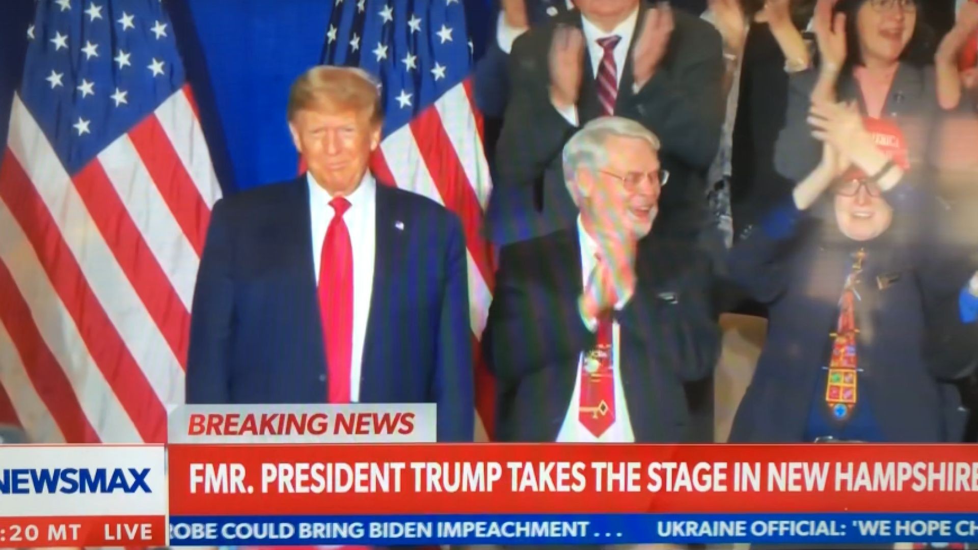 President Trump takes the stage at his Rally tonight in NH.  #1
