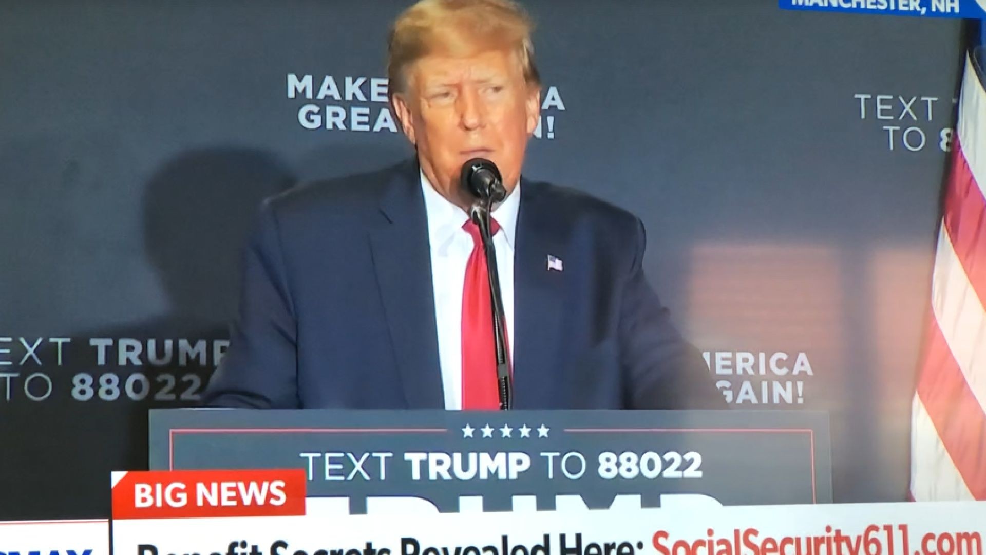 President Trump on helping the homeless and saving our veterans.  Rally in NH # 7