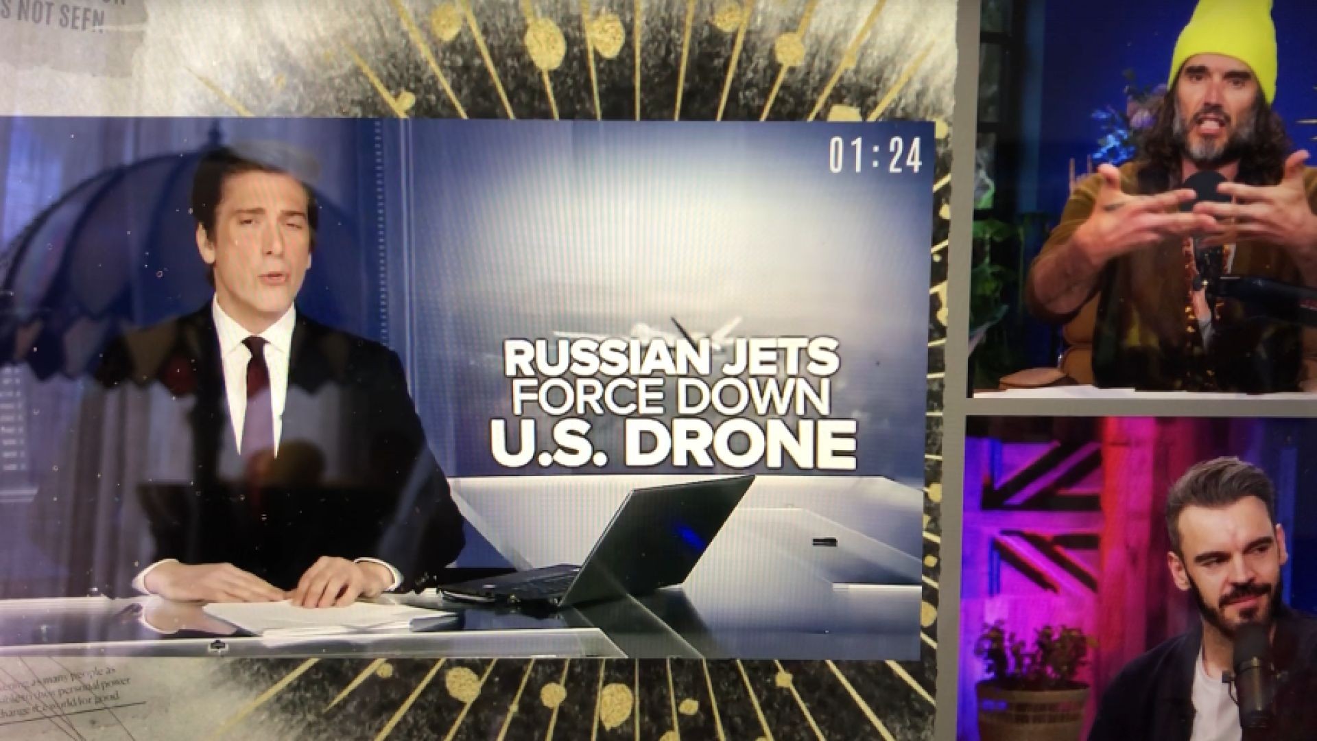 Russell Brand Critiques ABC's Recount of Drone Taken Down   -Hilarious  (full link below)