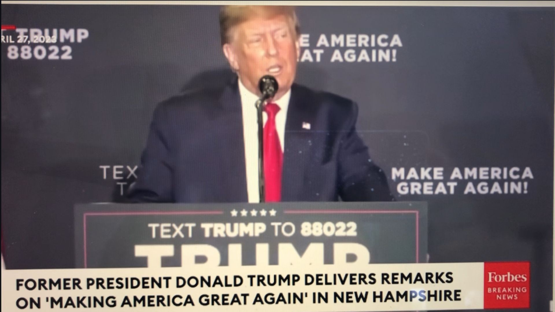 President Trump in NH; the Crowd Cheers 'We Love You' During Speech