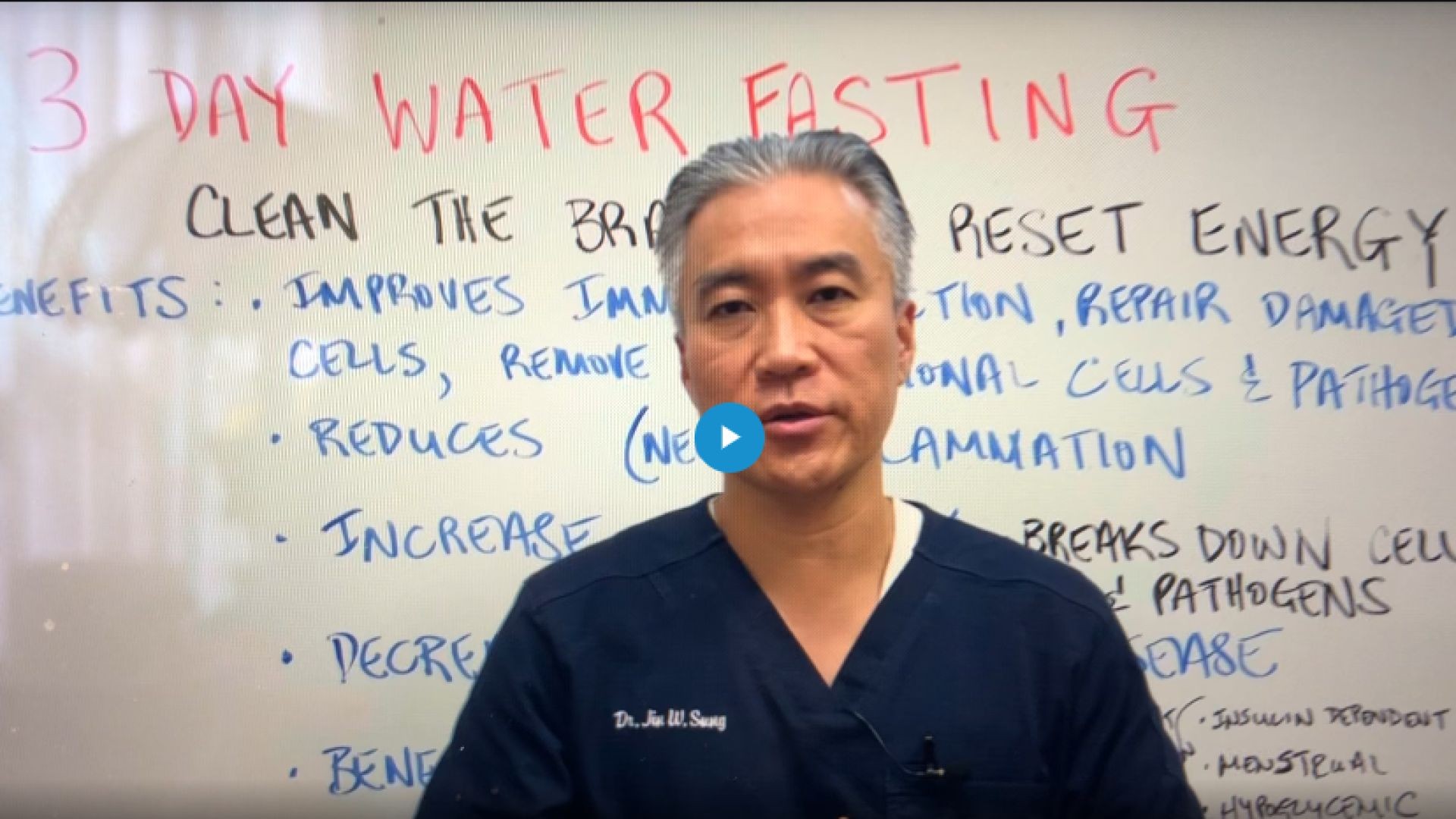 3 DAY WATER FASTING---Clean the brain and reset your Energy.  Dr Sung, link below