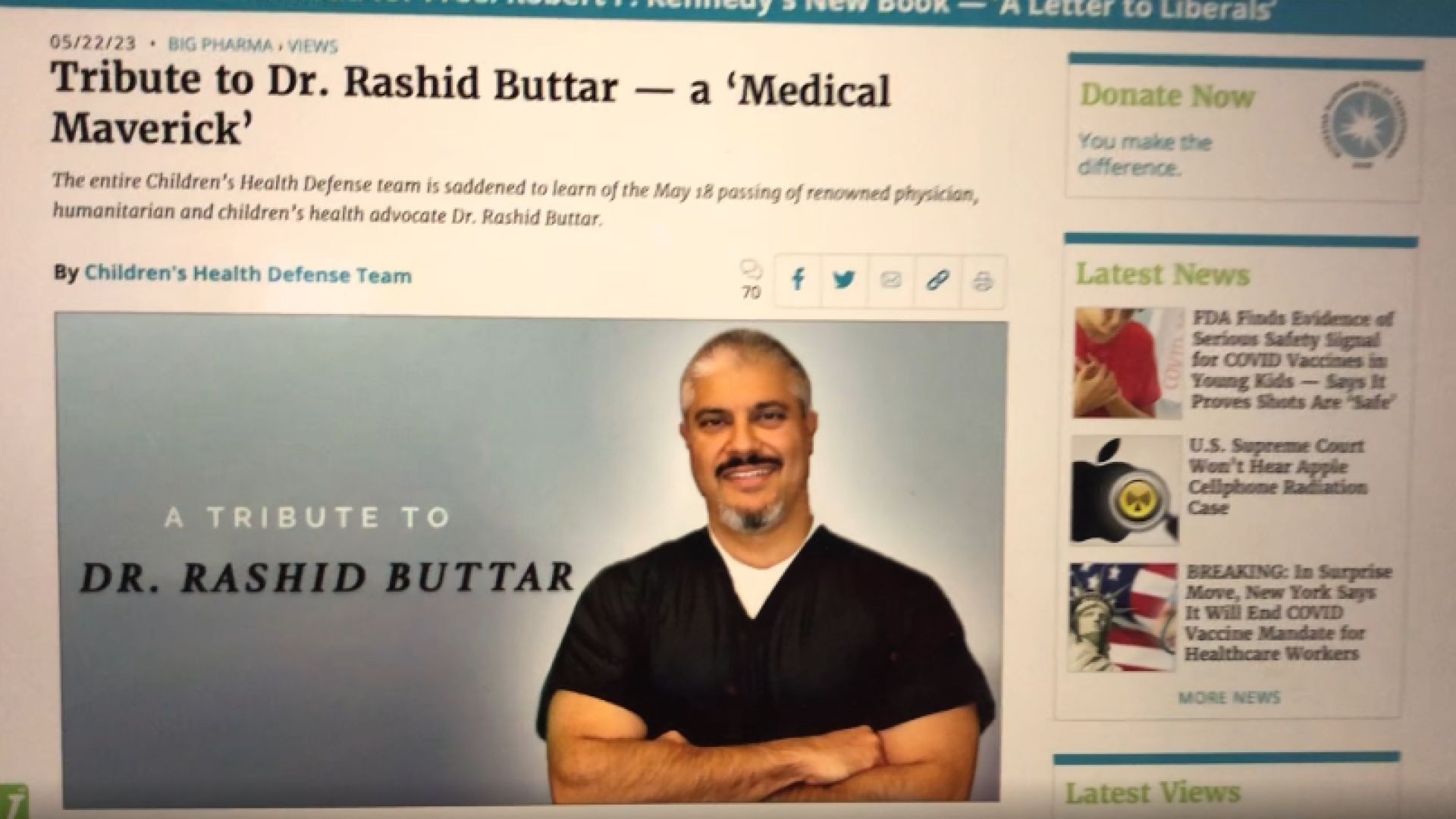 CHD Honors Dr Rashid Buttar   (Tribute to Dr Buttar article link included below).